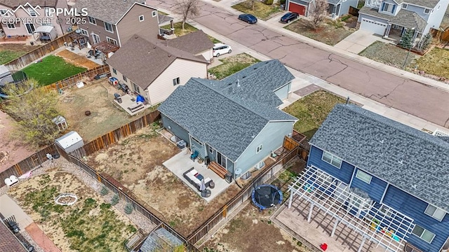drone / aerial view with a residential view