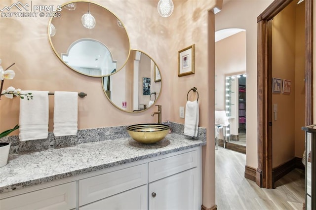 3870 S Club Dr, Colorado Springs, CO 80906 - bathroom featuring vanity and wood finished floors