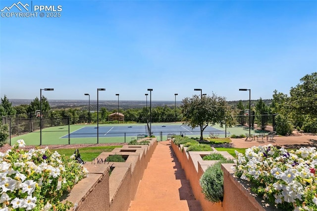 3870 S Club Dr, Colorado Springs, CO 80906 - view of tennis court with fence