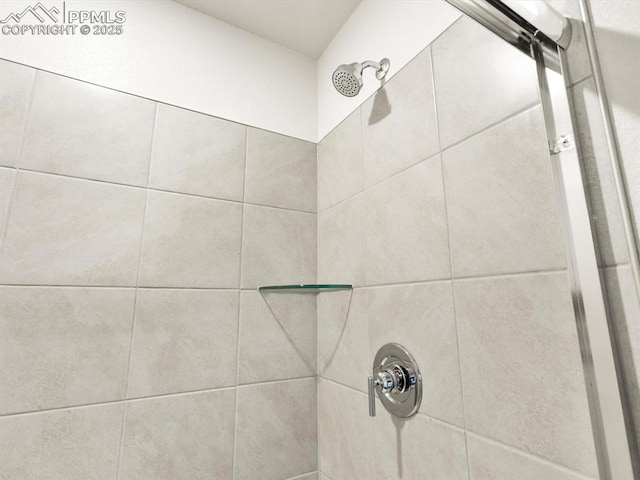 details with tiled shower
