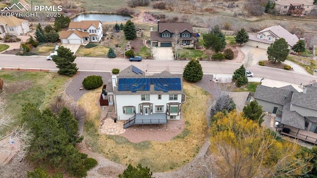 15110 Copperfield Dr, Colorado Springs, CO 80921 - bird's eye view with a water view and a residential view