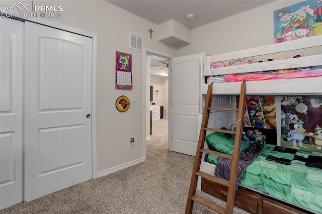 17718 Leisure Lake Dr, Monument, CO 80132 - carpeted bedroom with baseboards and a closet