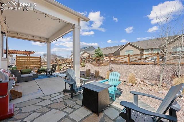 view of patio with a fenced backyard