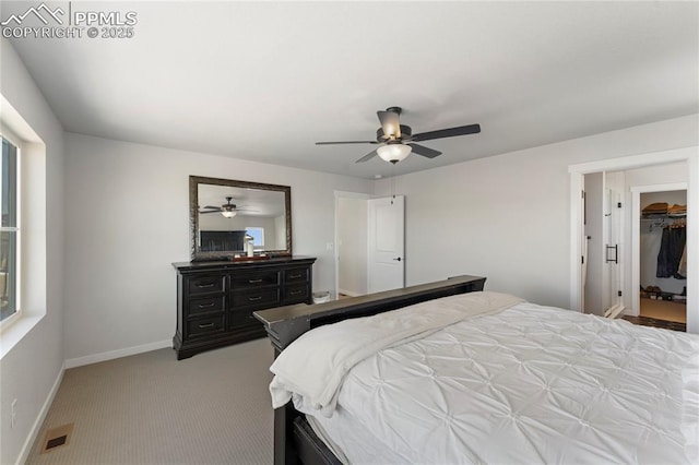 5894 Spring Breeze Dr, Colorado Springs, CO 80923 - bedroom featuring visible vents, baseboards, carpet flooring, and ceiling fan