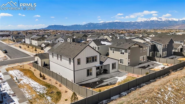 5894 Spring Breeze Dr, Colorado Springs, CO 80923 - birds eye view of property with a mountain view and a residential view