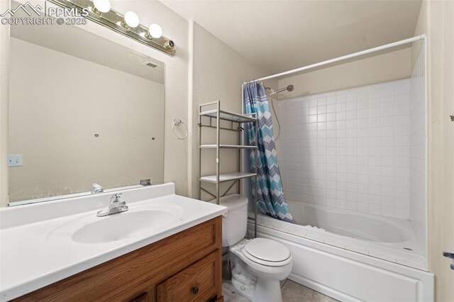 795 Ridgebury Pl, Fountain, CO 80817 - bathroom with shower / tub combo, vanity, and toilet