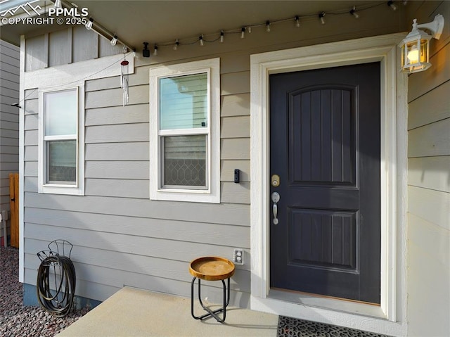 view of exterior entry