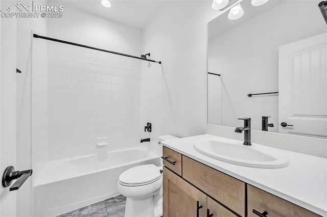 8532 Noreen Falls Dr, Colorado Springs, CO 80924 - bathroom with vanity, toilet, and washtub / shower combination
