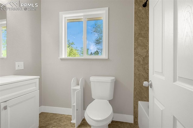 738 Harrison Pl, Colorado Springs, CO 80905 - full bath with vanity, baseboards, and toilet