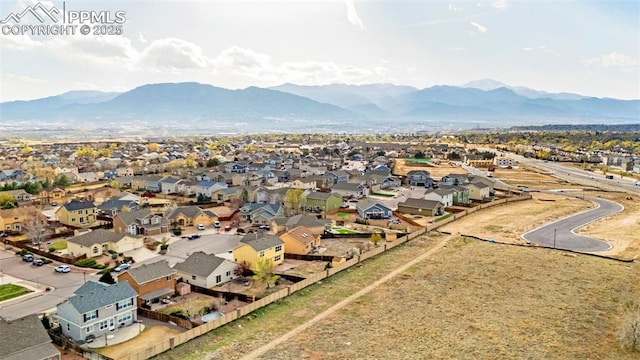 2951 Poughkeepsie Dr, Colorado Springs, CO 80916 - bird's eye view featuring a mountain view and a residential view