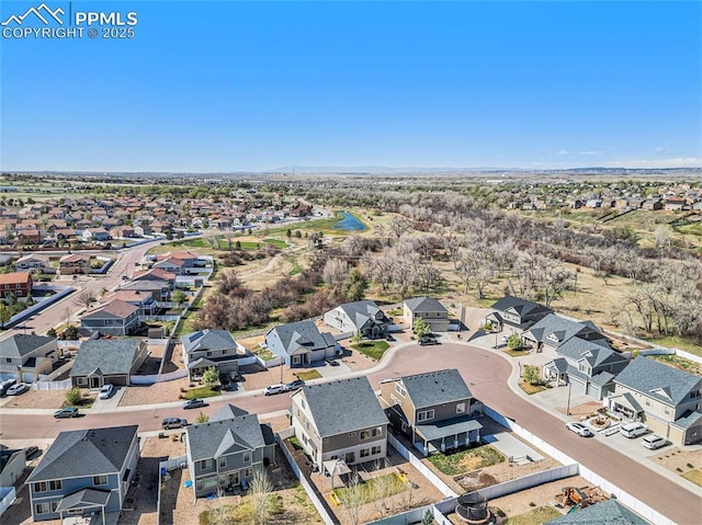 aerial view with a residential view