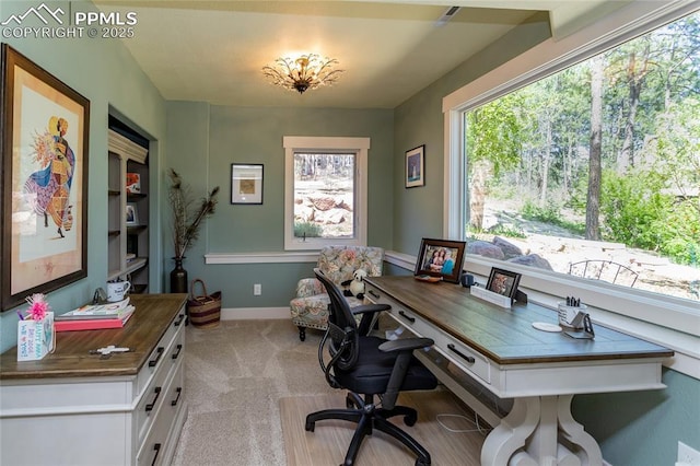 18383 Lazy Summer Way, Monument, CO 80132 - office area featuring baseboards and carpet