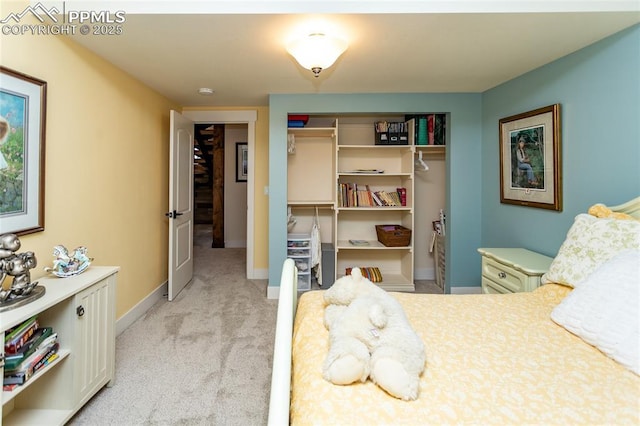 18383 Lazy Summer Way, Monument, CO 80132 - bedroom with light colored carpet, a closet, and baseboards