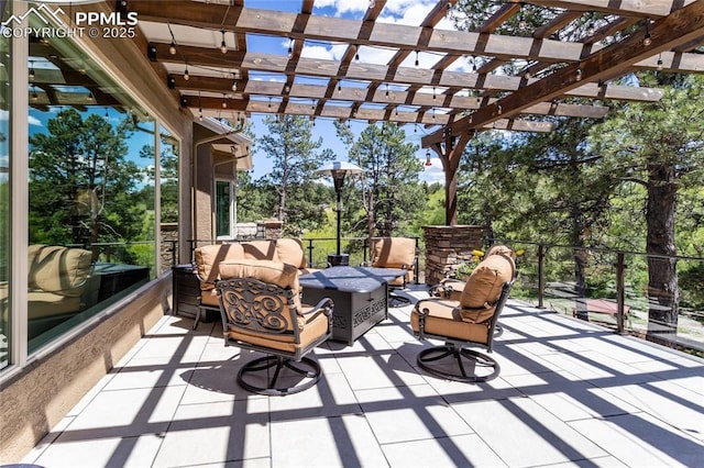 18383 Lazy Summer Way, Monument, CO 80132 - view of patio / terrace featuring an outdoor living space and a pergola