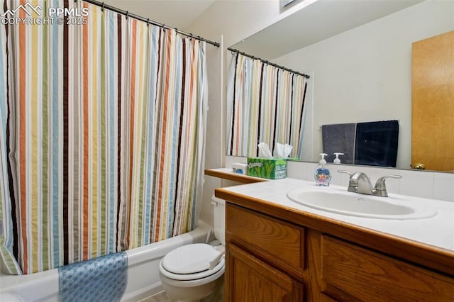 6627 Wagon Ridge Dr, Colorado Springs, CO 80923 - full bath with shower / bathtub combination with curtain, vanity, and toilet