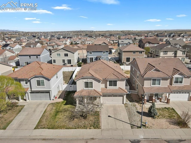 drone / aerial view with a residential view