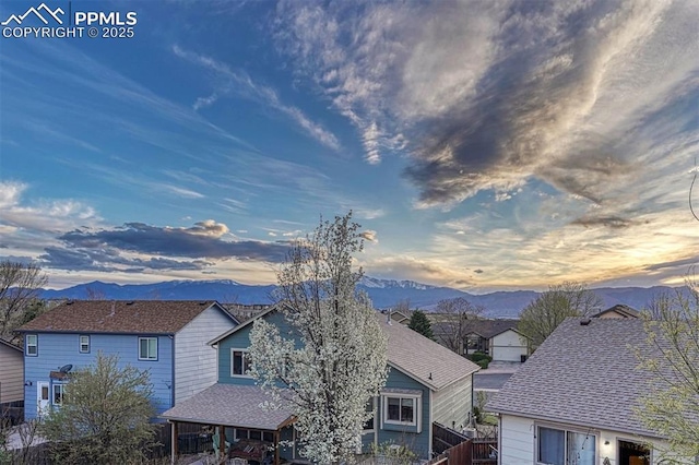 mountain view with a residential view