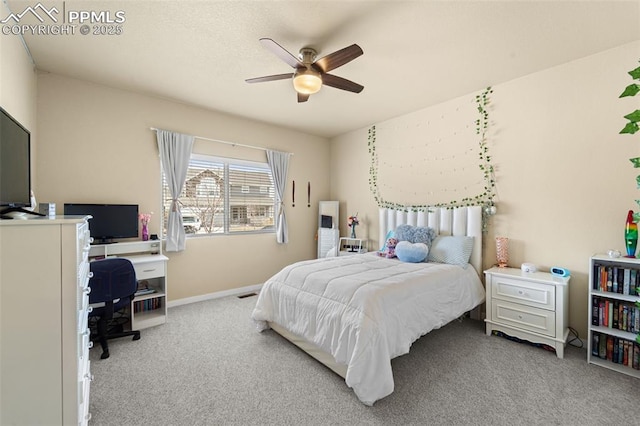 7814 Dry Willow Way, Colorado Springs, CO 80908 - carpeted bedroom with ceiling fan, baseboards, and visible vents