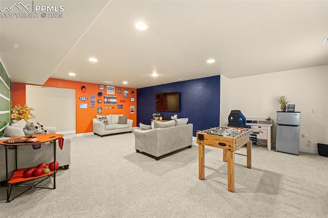7814 Dry Willow Way, Colorado Springs, CO 80908 - carpeted living room with baseboards and recessed lighting