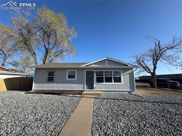 view of front of home with fence