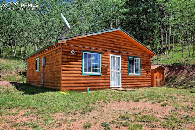 exterior space with an outdoor structure
