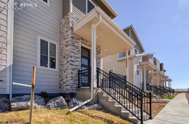 5033 Baseline Vw, Colorado Springs, CO 80920 - view of exterior entry with stone siding