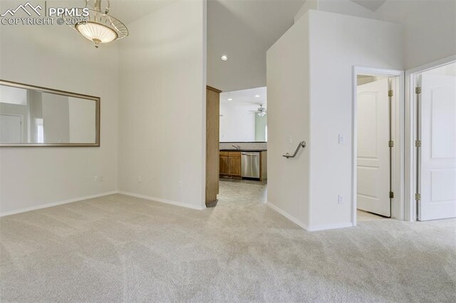 5584 Sonnet Hts, Colorado Springs, CO 80918 - unfurnished room featuring light carpet, recessed lighting, baseboards, and ceiling fan