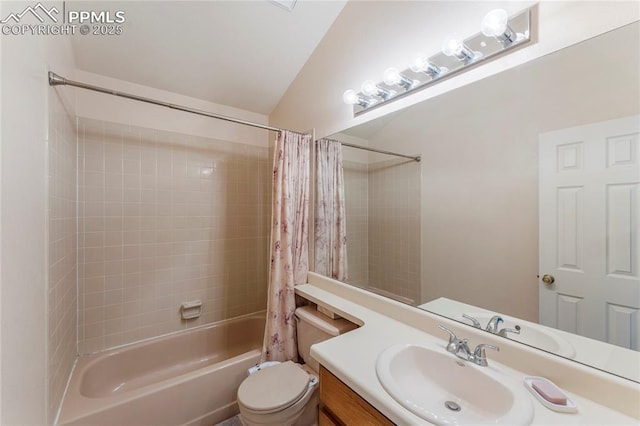 1951 Giltshire Dr, Colorado Springs, CO 80905 - full bathroom featuring shower / bath combo, vanity, and toilet