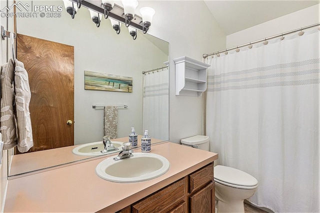 full bathroom featuring toilet and vanity