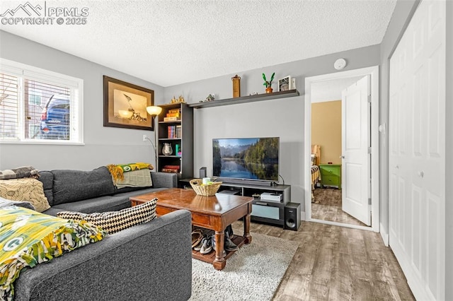 5030 El Camino Dr Unit 1, Colorado Springs, CO 80918 - living area featuring a textured ceiling and wood finished floors