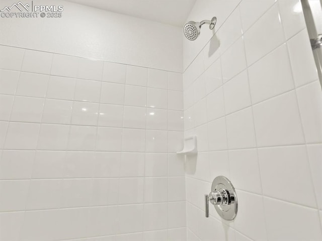 room details featuring a tile shower