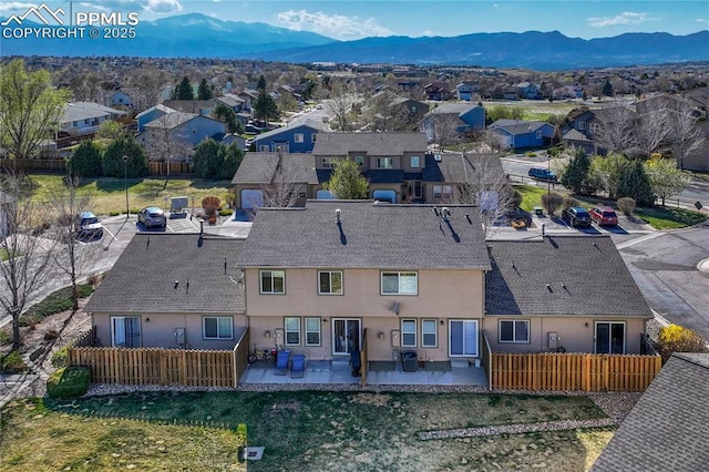 5542 Sunshade Pt, Colorado Springs, CO 80923 - aerial view featuring a mountain view and a residential view