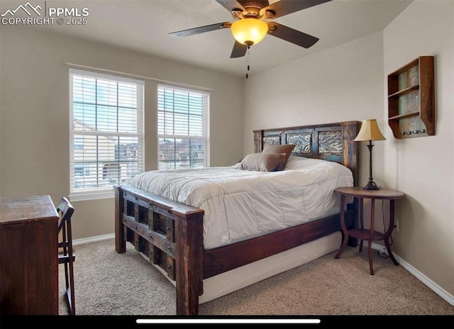 8723 Stony Creek Dr, Colorado Springs, CO 80924 - carpeted bedroom with multiple windows, baseboards, and a ceiling fan
