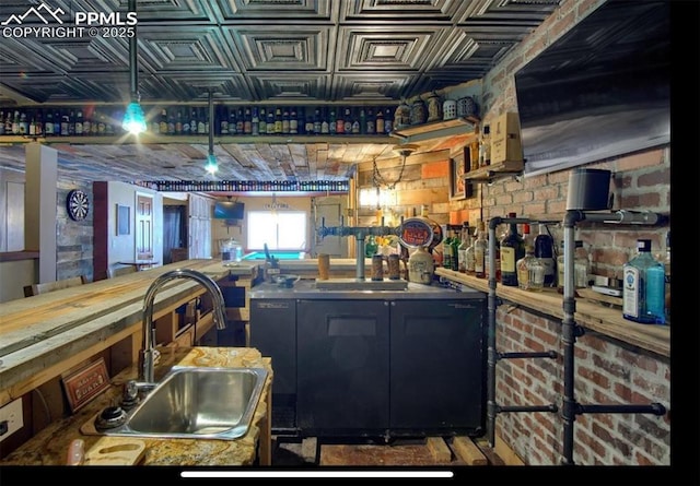 8723 Stony Creek Dr, Colorado Springs, CO 80924 - bar area featuring a sink and an ornate ceiling