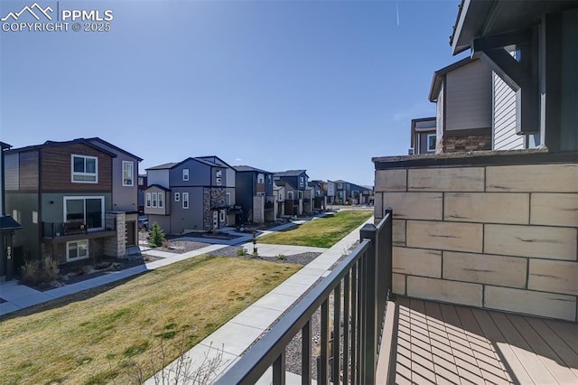balcony with a residential view