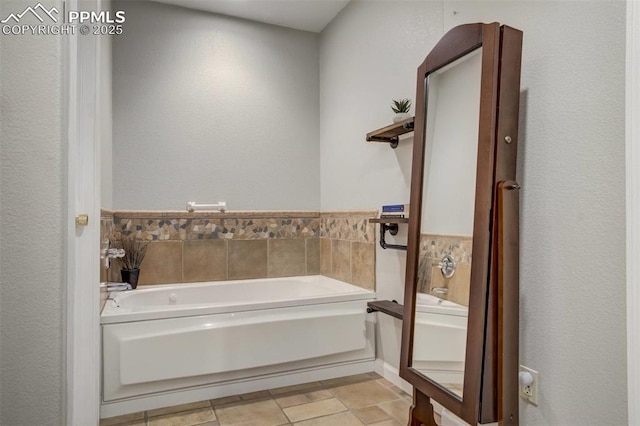 full bathroom with a garden tub