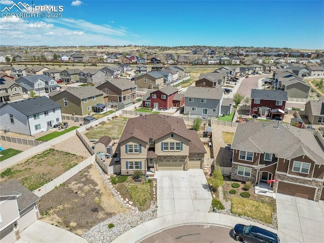 drone / aerial view featuring a residential view