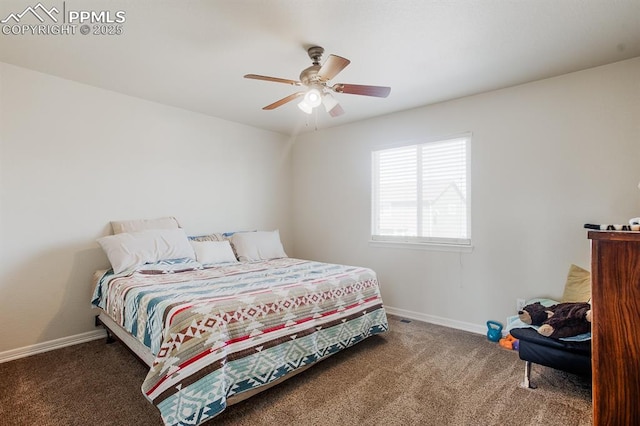 6117 Hayfield Pl, Colorado Springs, CO 80925 - bedroom with baseboards, ceiling fan, and carpet