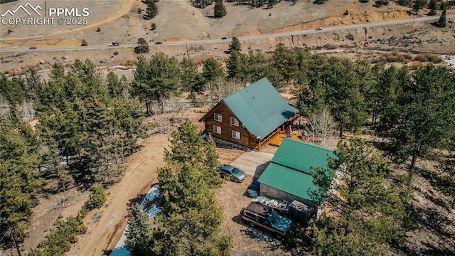 876 Obsidian Dr, Florissant, CO 80816 - drone / aerial view featuring view of desert and a rural view