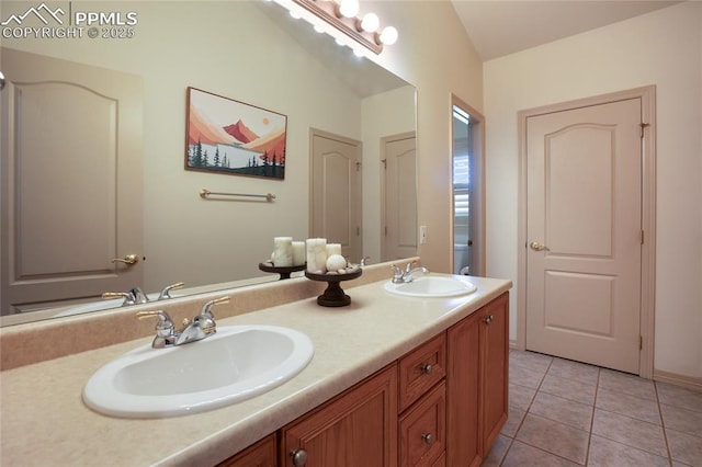 15090 Jessie Dr, Colorado Springs, CO 80921 - full bath featuring double vanity and tile patterned flooring