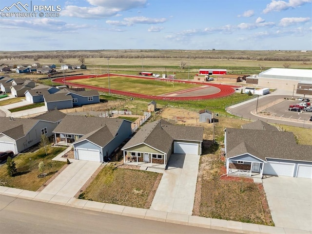 drone / aerial view featuring a residential view