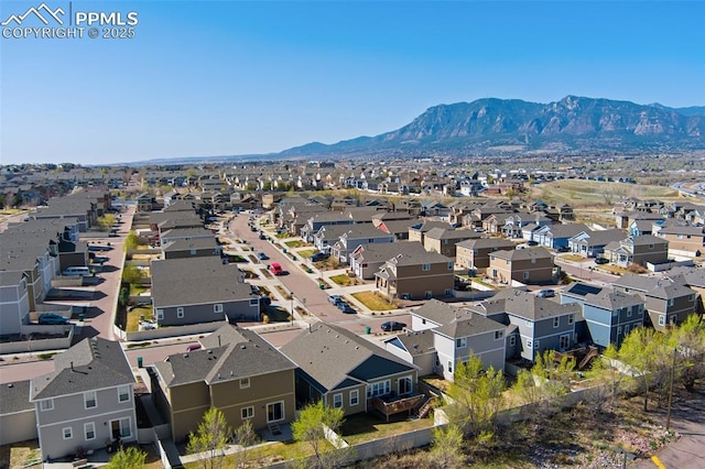 1185 Antrim Loop, Colorado Springs, CO 80910 - birds eye view of property with a mountain view and a residential view