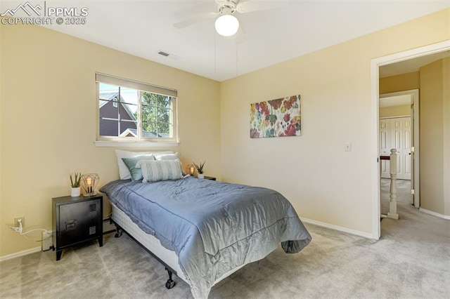 660 Pony Ln, Colorado Springs, CO 80904 - carpeted bedroom with baseboards, a ceiling fan, and visible vents