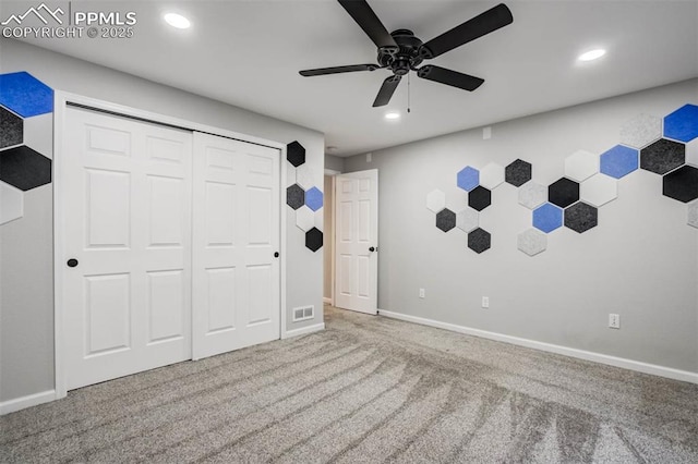 7935 Morning Dew Rd, Colorado Springs, CO 80908 - unfurnished bedroom with recessed lighting, carpet, and visible vents