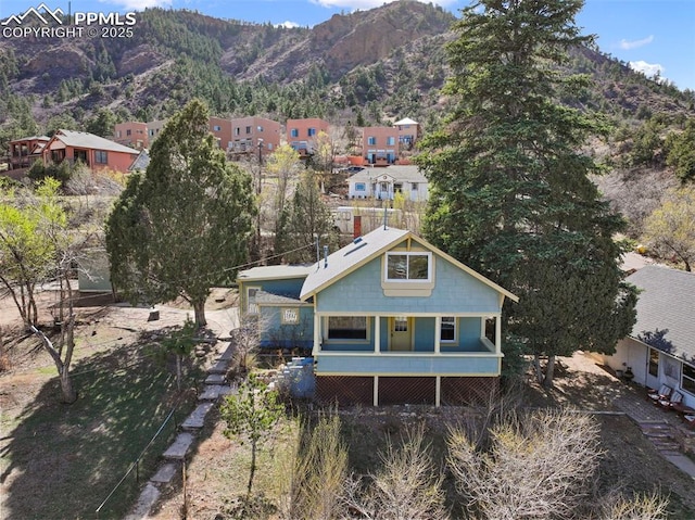 exterior space with a mountain view
