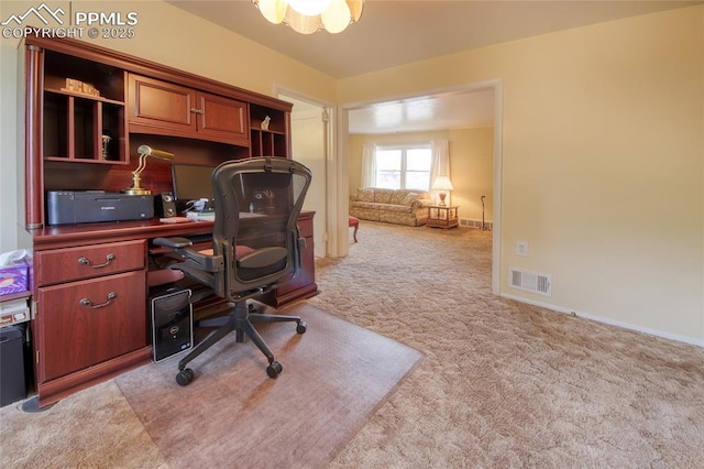 2354 Valley Forge Rd, Colorado Springs, CO 80907 - home office featuring visible vents and carpet