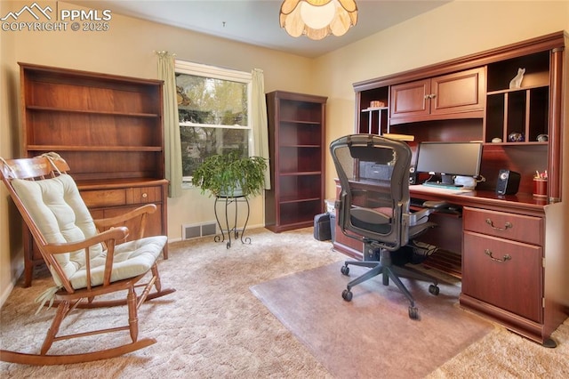 2354 Valley Forge Rd, Colorado Springs, CO 80907 - office area featuring light colored carpet, visible vents, and baseboards