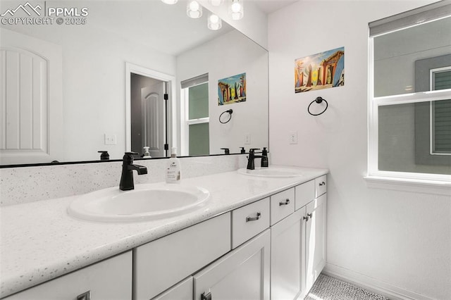 bathroom with double vanity