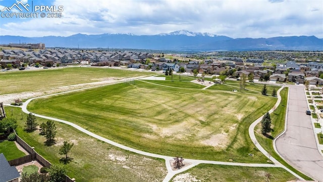 aerial perspective of suburban area featuring mountains