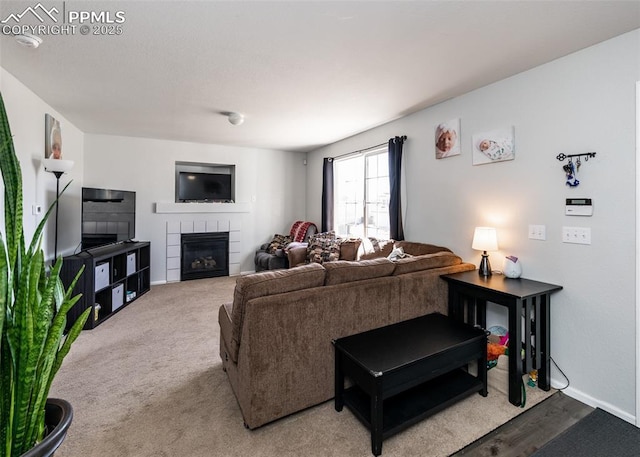 1536 Ancestra Dr, Fountain, CO 80817 - living area featuring baseboards and a glass covered fireplace